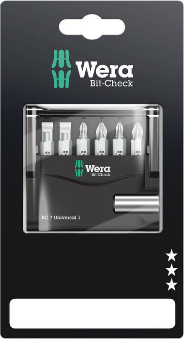 Wera Bit-Check 7 Universal + 6 Hex Bits 073406