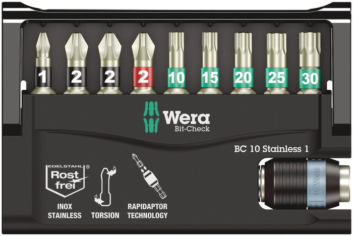 Wera Bit-Check 10 Stainless 1 SB 10 Pce 073630