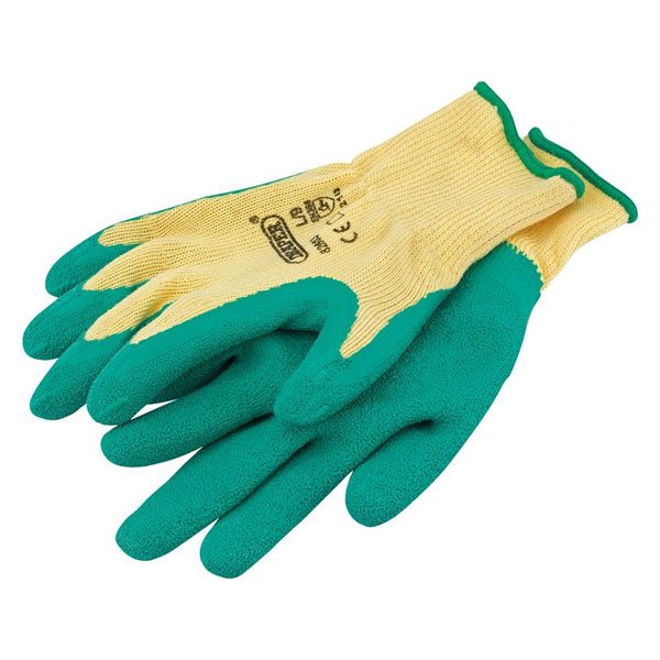 Draper Tools Green Heavy Duty Latex Coated Work Gloves