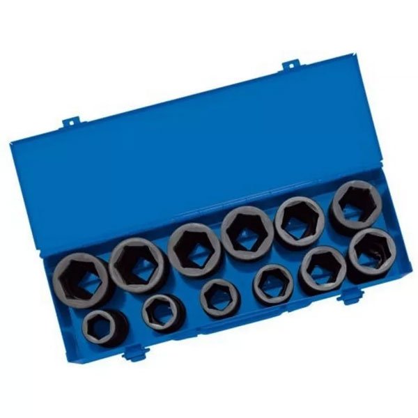 Draper Tools 3/4 Sq. Dr. Combined MM/AF Impact Socket Set in Metal Case (12 Piece)