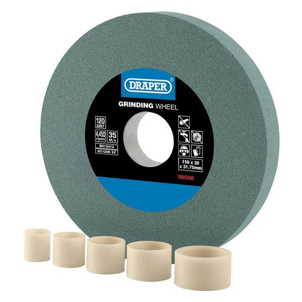 Draper Tools Silicon Carbide Bench Grinding Wheel 120G (150mm x 20mm)