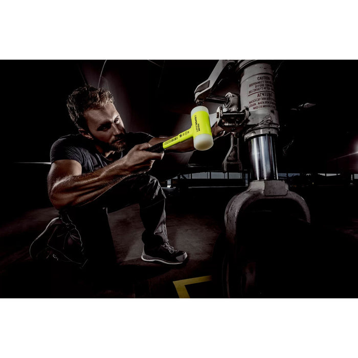Halder Soft-Face Mallet Non-Rebound Break-Proof Steel Tube Handle Yellow Coated Ø 40mm Nylon