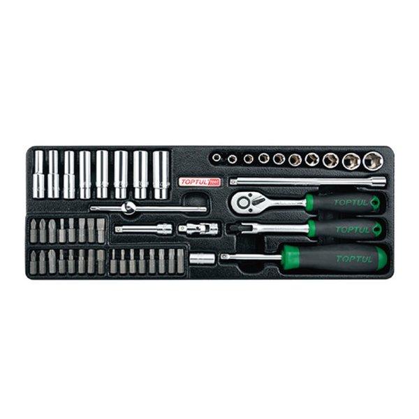 Toptul 50pc 1/4in Dr. 6pt Socket Set