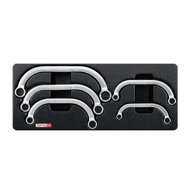 Toptul 5pc Half-Moon Ring Wrench Set