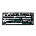 Toptul 25pc 1/2in Dr. 6pt Flank Socket Set