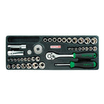 Toptul 40pc 1/4in 3/8in Dr. 6pt Socket Set