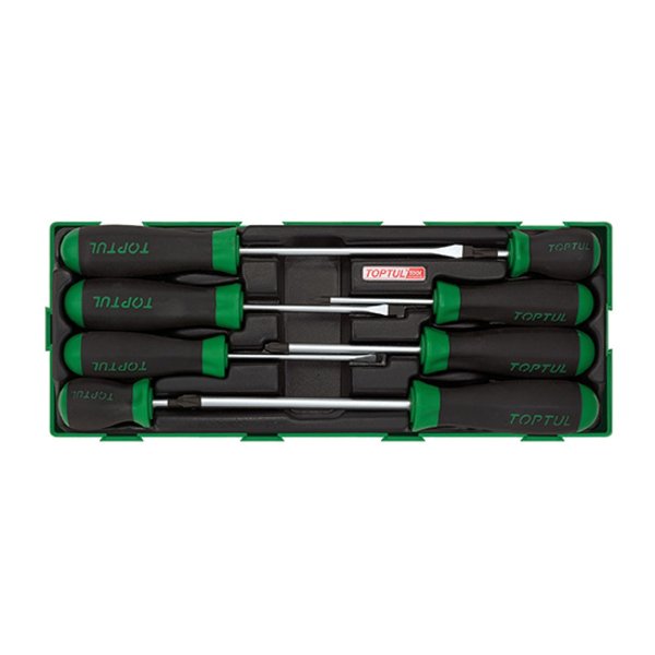 Toptul 8pc Slotted & Phillips Screwdriver Set (Modular Insert Tray System)
