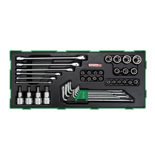 Toptul 40pc Star & Tamperproof Socket Wrench Set (Modular Insert Tray System)