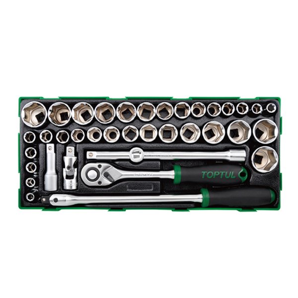 Toptul 38pc 1/2in Dr. Socket Set (Modular Insert Tray System)