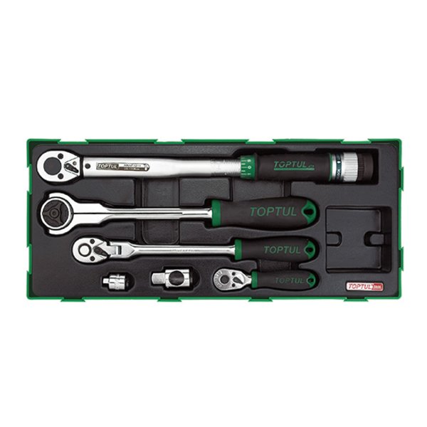 Toptul 6pc Torque Wrench Adaptor & Ratchet Handle Set (Modular Insert Tray System)