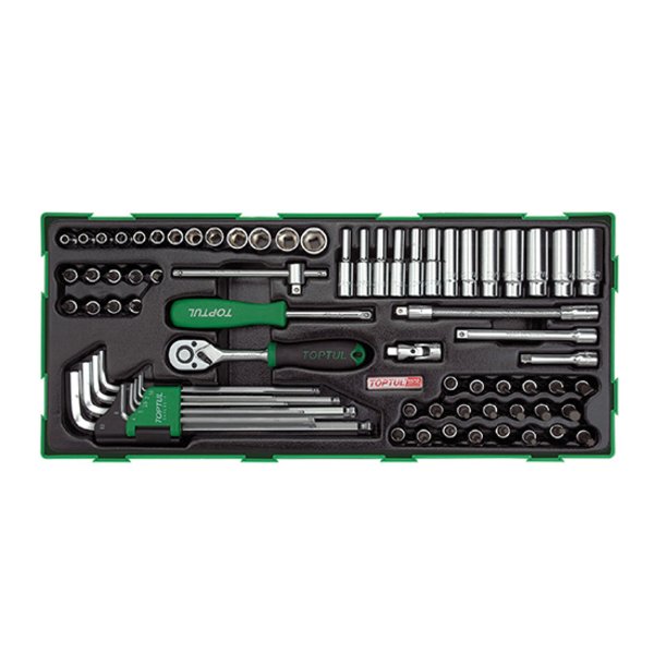 Toptul 1/4in Dr. Socket & Ball Point Hex Key Set (Modular Insert Tray System)