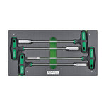 Toptul 4pc Hex Nut Driver T-Handle Set (Modular Insert Tray System) - Metric