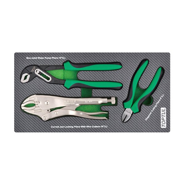 Toptul 3pc Pliers Assortment Set (Modular Insert Tray System)