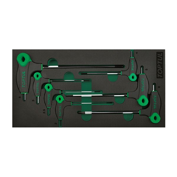 Toptul 7pc Two Way Hex Key Wrench Set - Metric (Modular Insert Tray System)