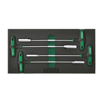 Toptul 4pc Hex Nut Driver T-Handle Set (Modular Insert Tray System) - Metric