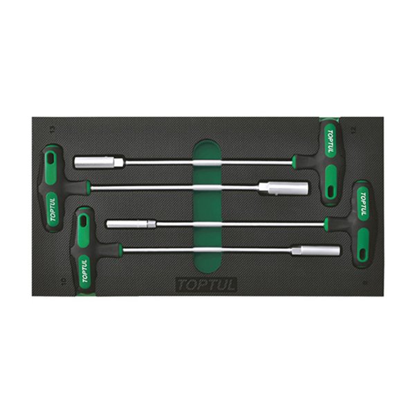 Toptul 4pc Hex Nut Driver T-Handle Set (Modular Insert Tray System) - Metric