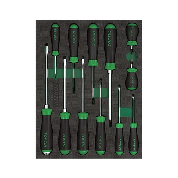 Toptul 12pc Screwdriver Set (Modular Insert Tray System)