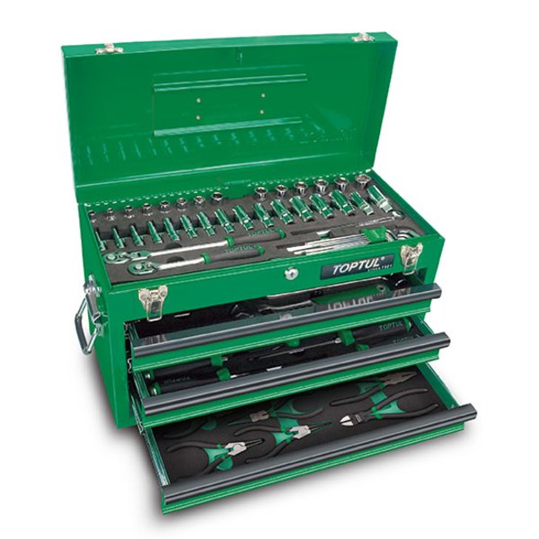 Toptul 82pc Professional Mechanical Tool Set 3 Drawer Tool Chest