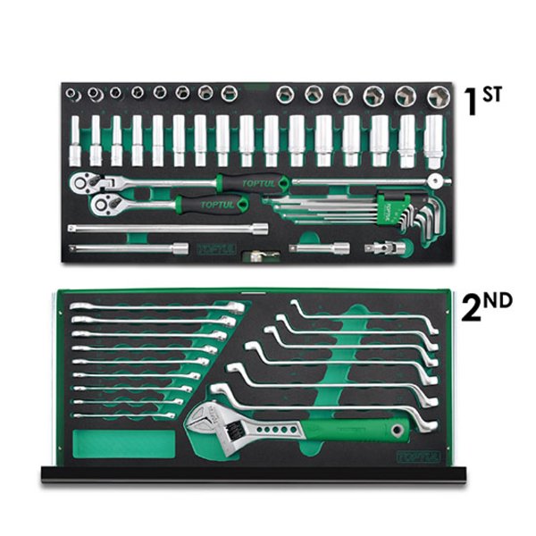Toptul 82pc Professional Mechanical Tool Set 3 Drawer Tool Chest