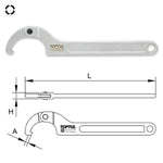 Toptul Adjustable Hook Spanner Wrench 120~180mm