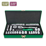 Toptul 40pc 1/4in 3/8in Dr. 6pt Socket Set