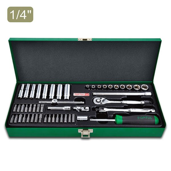 Toptul 50pc 1/4in Dr. 12pt Socket Set