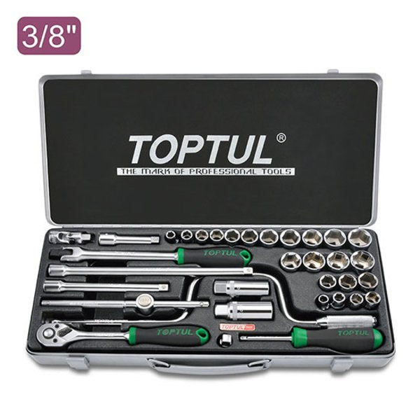 Toptul 34pc 3/8in Dr. 6pt Socket Set