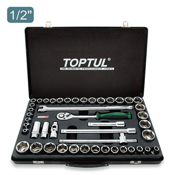 Toptul 46pc 1/2in Dr. 6pt Socket Set