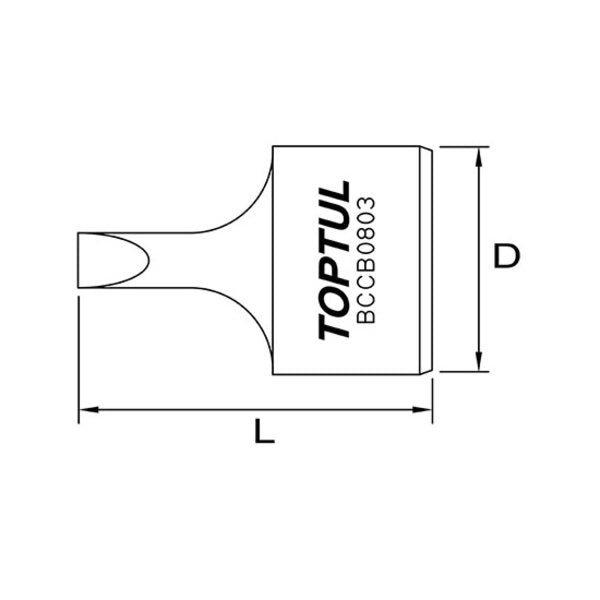 Toptul Stubby Slotted Bit Socket Black Phosphate 1/4in Dr. 1.2 x 8mm