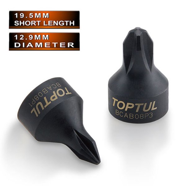 Toptul Stubby Phillips Bit Socket Black Phosphate 1/4in Dr. x PH3