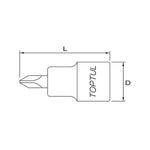 Toptul Phillips Bit Socket 1/2in Dr. x PH4