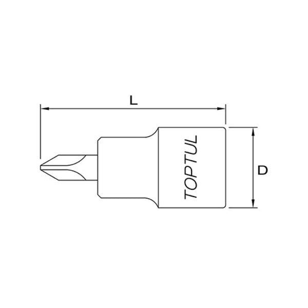 Toptul Phillips Bit Socket 1/2in Dr. x PH4