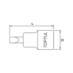 Toptul Slotted Bit Socket 3/8in Dr. x 8mm