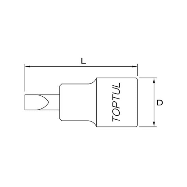 Toptul Slotted Bit Socket 3/8in Dr. x 8mm