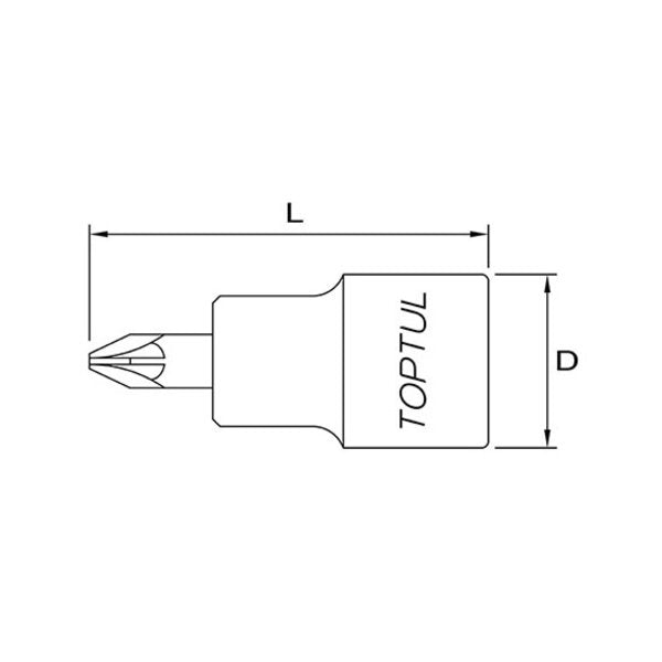 Toptul Pozi Bit Socket 3/8in Dr. x PZ3