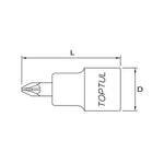 Toptul Pozi Bit Socket 1/4in Dr. x PZ3