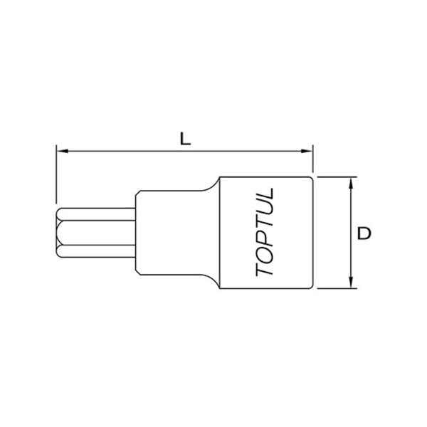 Toptul Star (Torx) Bit Socket 1/4in Dr. x T35