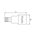 Toptul Spline Bit Socket 3/8in Dr. x M8