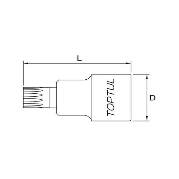 Toptul Spline Bit Socket 3/8in Dr. x M8
