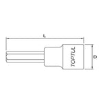 Toptul 1/2in Dr. Hex Bit Socket Long 5mm x 80mm