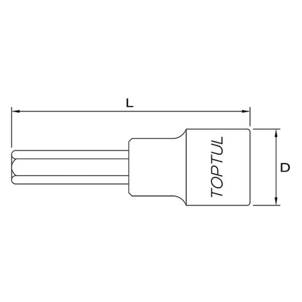 Toptul Hex Bit Socket 1/2in Dr. x 7mm