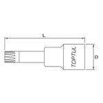 Toptul Spline Bit Socket Extra Long 1/2in Dr. x M9.5 x 100mm