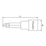 Toptul Pentacle Bit Socket Extra Long 1/2in Dr. x T40 x 100mm