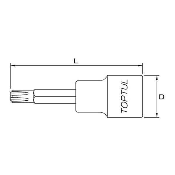 Toptul Ribe Bit Socket 1/2in Dr. x M14 x 100mm