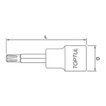 Toptul Ribe Bit Socket 1/2in Dr. x M5 x 100mm