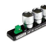 Toptul 1/4in Dr. x 260mm Magnetic Aluminium Socket Rail 14pc Set