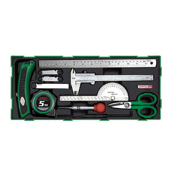 Toptul 11pc Measuring, Marking & Cutting Tool Set (Modular Insert Tray System)