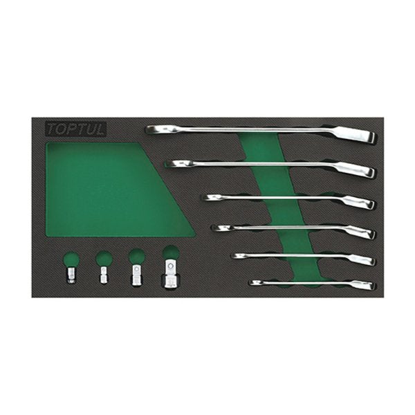 Toptul 10pc Pro-Series Reverisble Ratchet Combination Spanner Set (Modular Insert Tray System)