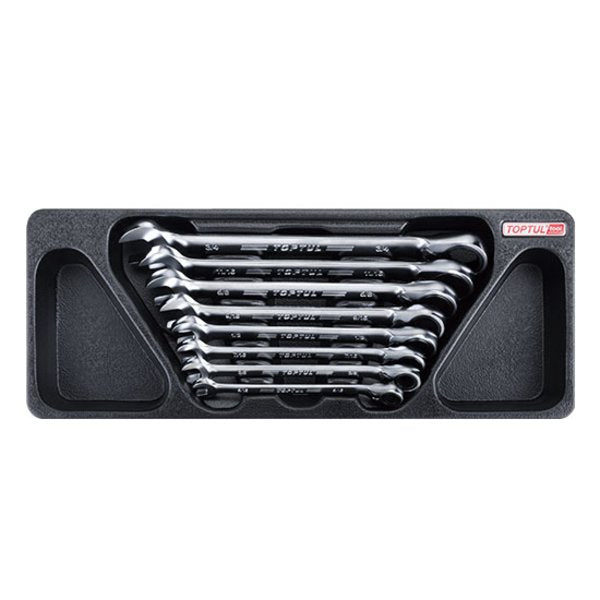 Toptul 8pc Pro-Series Ratchet Combination Spanner Set-Metric