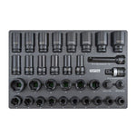 Toptul 34pc 3/4in Dr. Impact Socket Set (Modular Insert Tray System) - Metric